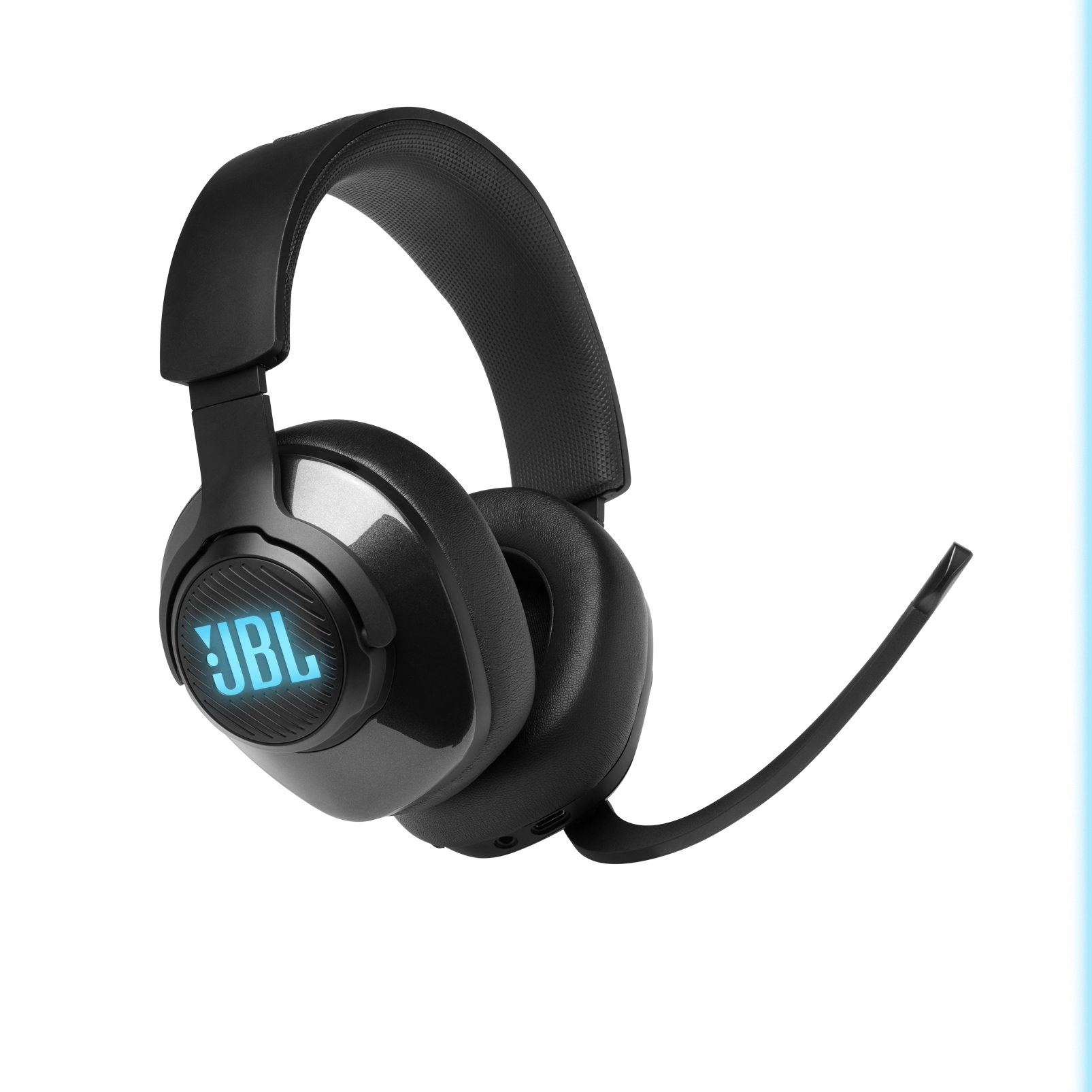 JBL Quantum 400 - Black - USB over-ear PC gaming headset with game-chat dial - Detailshot 1